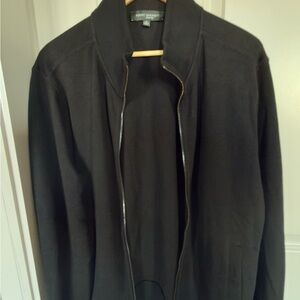 Robert Barakett Men's Black Zip-Up Sweater